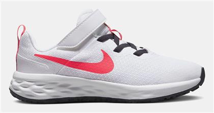 Αθλητικά Παιδικά Παπούτσια Running Revolution 6 με Σκρατς White / Sea Coral / Gridiron / Laser Orange Nike από το Outletcenter