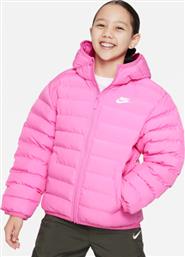 Nike Παιδικό Αθλητικό Μπουφάν Κοντό με Κουκούλα Ροζ