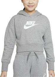 Nike Παιδικό Φούτερ Cropped με Κουκούλα Γκρι από το Outletcenter