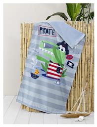 Kids Πετσέτα Θαλάσσης Δύο Όψεων 70x140 Pirate Γκρι Πράσινο Nima