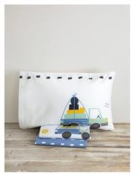 Let's Go! Σετ Παιδικές Μαξιλαροθήκες από 100% Βαμβάκι 52x72εκ. White-blue Nima