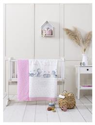 Love Σετ Βρεφικά Σεντόνια Λίκνου Βαμβακερά Ροζ 70x110εκ. 2τμχ Nima