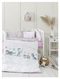 Love Βρεφικό Κουβερλί Βαμβακερό Λευκό, Ροζ 100x140cm Nima