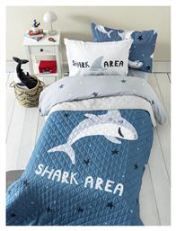 Παιδικό Κουβερλί Μονό Shark Area Μπλε 160x220εκ. Nima