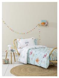 Σετ Σεντόνια Μονά Βαμβακερά Me To The Sea Τυρκουάζ, Λευκό 170x255cm 3τμχ Nima