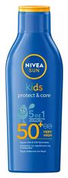 Sun Kids Protect & Care Αδιάβροχο Παιδικό Αντηλιακό Γαλάκτωμα για Πρόσωπο & Σώμα SPF50 200ml Nivea