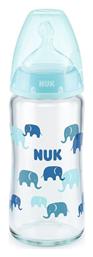 First Choice+ Γυάλινο με Θηλή Σιλικόνης για 0-6 μηνών 240ml Nuk