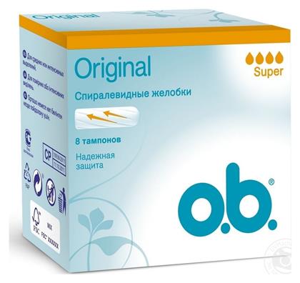 O.B. Original Curved Grooves Super για Αυξημένη Ροή 8τμχ - OB από το Esmarket