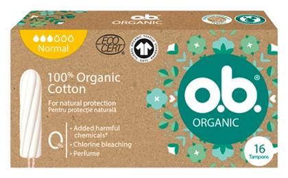 O.B. Ταμπόν Organic 100% Organic Cotton Tampons για Κανονική Ροή 16τμχ - OB από το Pharm24