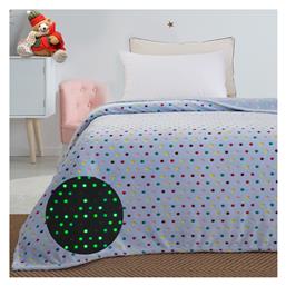 Κουβέρτα Fleece Bubble 160x220cm Φωσφορίζουσα Γαλάζια Palamaiki