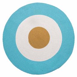 Παιδικό Χαλί Βαμβακερό Στρογγυλό με Διάμετρο 140cm Tricolore Aqua Palamaiki