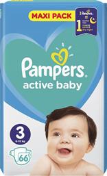 Pampers Active Baby Πάνες με Αυτοκόλλητο No. 3 για 6-10kg 66τμχΚωδικός: 16248924 από το Pharm24