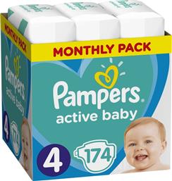 Pampers Πάνες με Αυτοκόλλητο Active Baby No. 4 για 9-14kg 174τμχ από το Pharm24