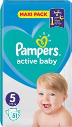 Pampers Πάνες με Αυτοκόλλητο Active Baby No. 5 για 11-16kg 51τμχ από το PharmaGoods