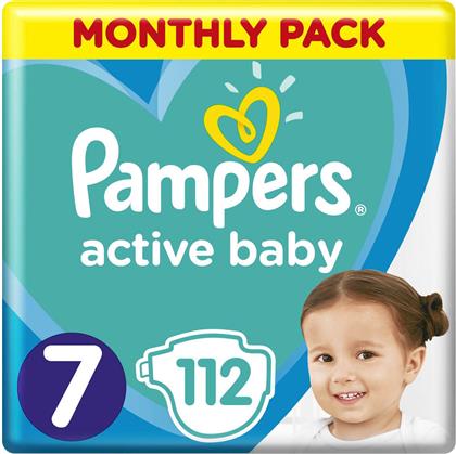 Pampers Πάνες με Αυτοκόλλητο Active Baby No. 7 για 15+kg 112τμχ από το e-Fresh