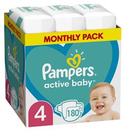 Active Baby Πάνες με Αυτοκόλλητο No. 4 για 9-14kg 180τμχ Pampers