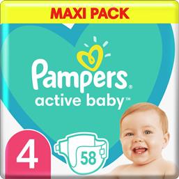 Active Baby Πάνες με Αυτοκόλλητο No. 4 για 9-14kg 58τμχ Κωδικός: 23493447 Pampers από το Pharm24