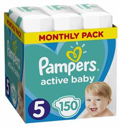 Active Baby Πάνες με Αυτοκόλλητο No. 5 για 11-16kg 150τμχ Pampers