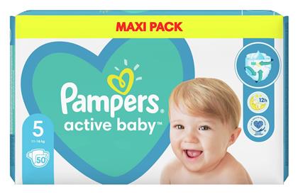 Active Baby Πάνες με Αυτοκόλλητο No. 5 για 11-16kg 50τμχ Pampers από το Pharm24