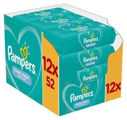 Fresh Clean Μωρομάντηλα χωρίς Οινόπνευμα 12x52τμχ Pampers από το Pharm24