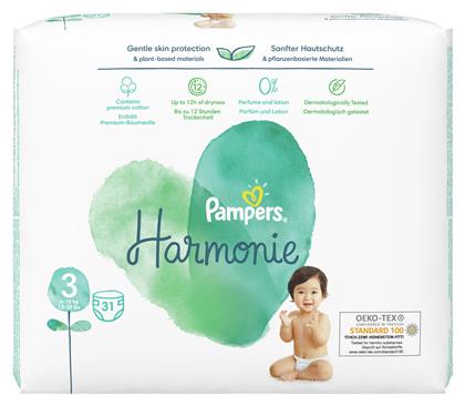 Harmonie Πάνες με Αυτοκόλλητο No. 3 για 6-10kg 31τμχ Pampers