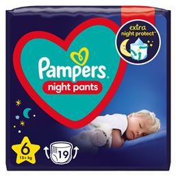 Night Pants Πάνες Βρακάκι No. 6 για 15+kg 19τμχ Pampers