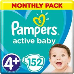 Pampers Πάνες με Αυτοκόλλητο Active Baby No. 4+ για 10-15kg 152τμχ από το e-Fresh