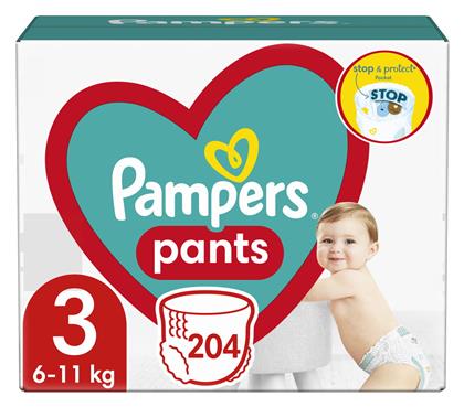 Pants Πάνες Βρακάκι No. 3 για 6-11kg 204τμχ Pampers