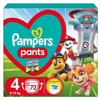 Paw Patrol Πάνες Βρακάκι No. 4 για 9-15kg 72τμχ Pampers