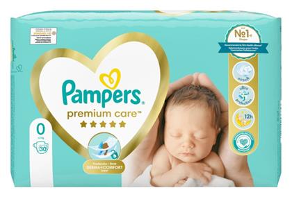 Premium Care Πάνες με Αυτοκόλλητο No. 0 για 0-3kg 30τμχ Pampers