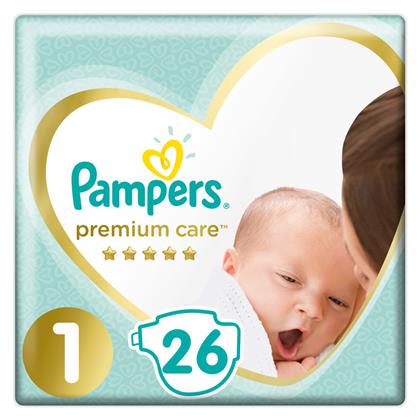 Premium Care Πάνες με Αυτοκόλλητο No. 1 για 2-5kg 26τμχ Pampers από το e-Fresh