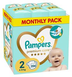 Premium Care Πάνες με Αυτοκόλλητο No. 2 για 4-8kg 224τμχ Pampers