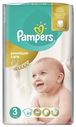 Premium Care Πάνες με Αυτοκόλλητο No. 3 για 5-9kg 60τμχ Pampers από το Pharm24