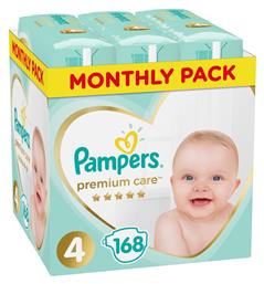 Premium Care Πάνες με Αυτοκόλλητο No. 4 για 9-14kg 168τμχ Pampers