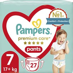 Pampers Premium Care Πάνες Βρακάκι No. 7 για 17+kg 27τμχ