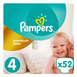 Πάνες με Αυτοκόλλητο Premium Care No. 4 για 8-14kg 52τμχ Pampers