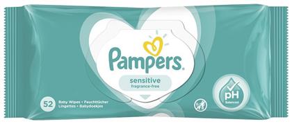 Sensitive Μωρομάντηλα χωρίς Οινόπνευμα & Άρωμα 52τμχ Pampers από το Pharm24