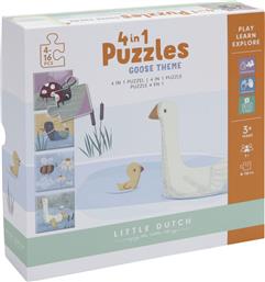 Ξύλινο Παιδικό Puzzle Goose 35pcs για 3+ Ετών Little Dutch