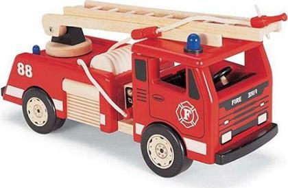 Pin Toys Ξύλινο Πυροσβεστικό Όχημα από το Ladopano