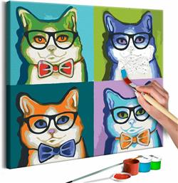 Πίνακας για να τον ζωγραφίζεις - Cats With Glasses 40x40 - Διαστάσεις (εκατ)Μήκος: 40 Ύψος: 40 - Polihome