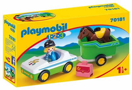 123 Car With Horse Trailer για 1.5 ετών Playmobil