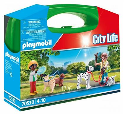 City Life Βαλιτσάκι Βόλτα με Σκυλάκια για 4-10 ετών Playmobil από το BlablaToys