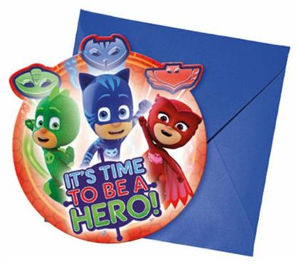 Προσκλήσεις Pj Masks Entertainment One 6 τμχ 88635 Procos από το Moustakas Toys