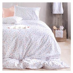 Σετ Σεντόνια Μονά με Λάστιχο Βαμβακερά Symbol White 105x205cm 3τμχ Rythmos