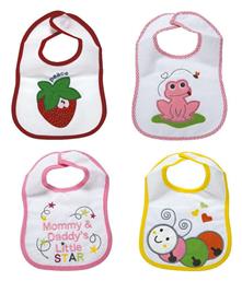 Baby Bibs Αδιάβροχη Σαλιάρα από 100% Βαμβάκι με Αυτοκόλλητο 4τμχ SB Home