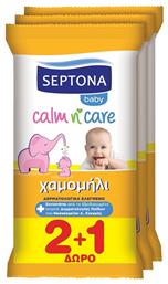 Calm N' Care Chamomile Μωρομάντηλα χωρίς Οινόπνευμα & Parabens με Χαμομήλι 3x12τμχ Septona από το Esmarket