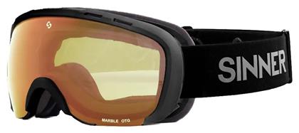 Marble Otg Μάσκα Σκι & Snowboard Ενηλίκων με Φακό σε Πορτοκαλί Χρώμα Sinner