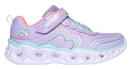 Παιδικά Sneakers Heart με Φωτάκια Μωβ Skechers