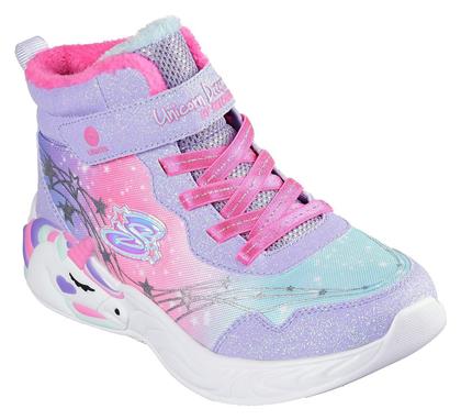 Παιδικά Sneakers High με Φωτάκια Μωβ Skechers