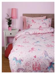 Σετ Σεντόνια Μονά Βαμβακερά Feelings 36 Ροζ 165x270cm 3τμχ Sunshine